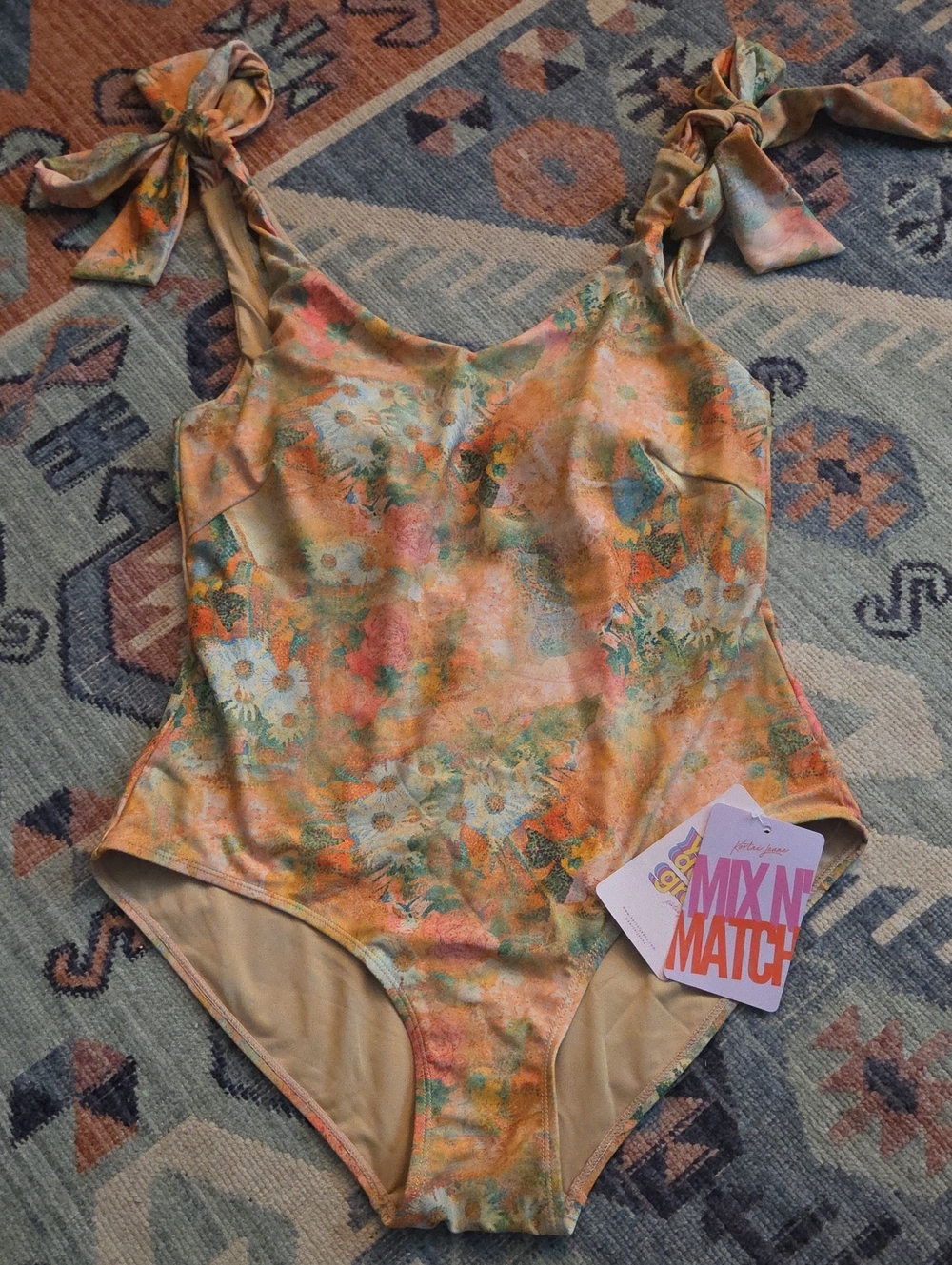 Kortni Jeane Floral One Piece Swim Size Large